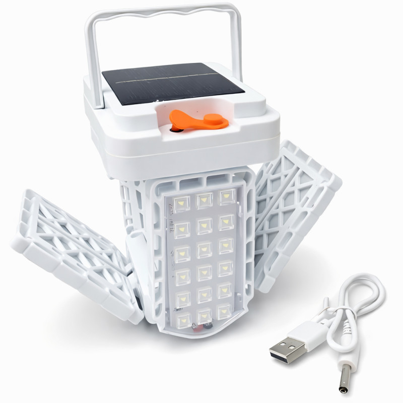 Акумуляторний кемпінговий ліхтар TORCH BL-2030 із сонячною панеллю та USB-зарядкою, ручний та підвісний, LED-лампа 4 секції фото - 5