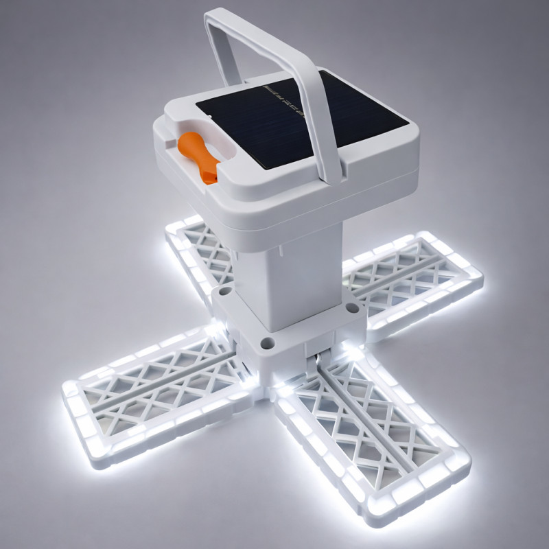 Акумуляторний кемпінговий ліхтар TORCH BL-2030 із сонячною панеллю та USB-зарядкою, ручний та підвісний, LED-лампа 4 секції фото - 2