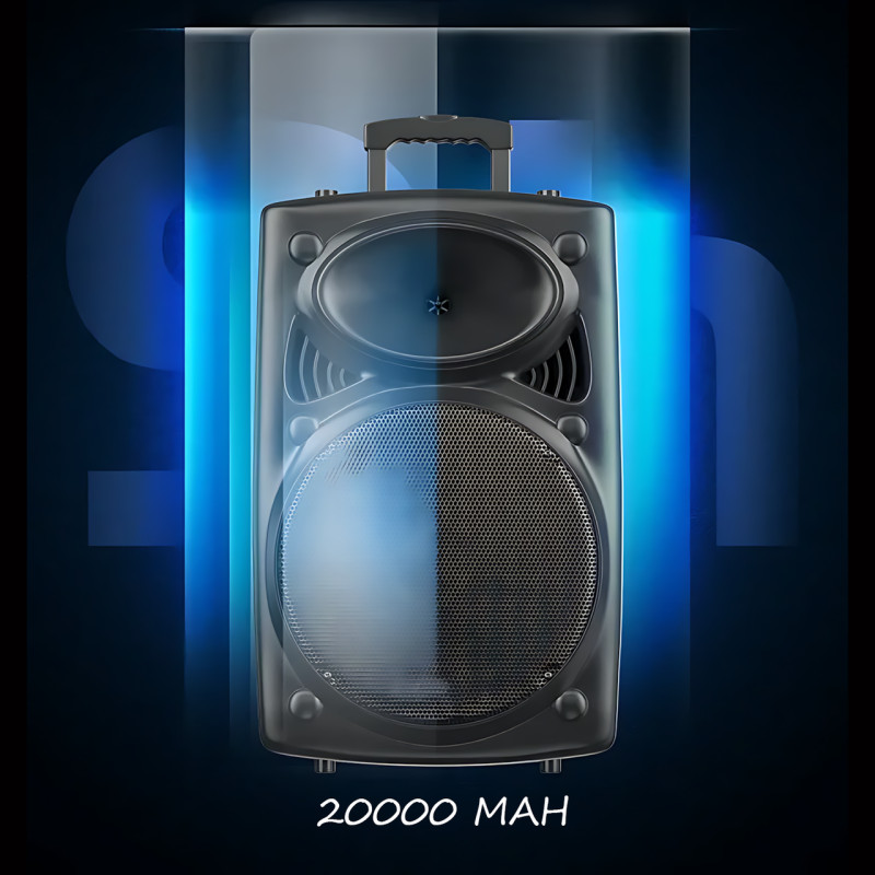 Портативна колонка Su-Kam BT 150D + 2 мікрофони, велика колонка 12v/220v з Bluetooth на акумуляторі фото - 9