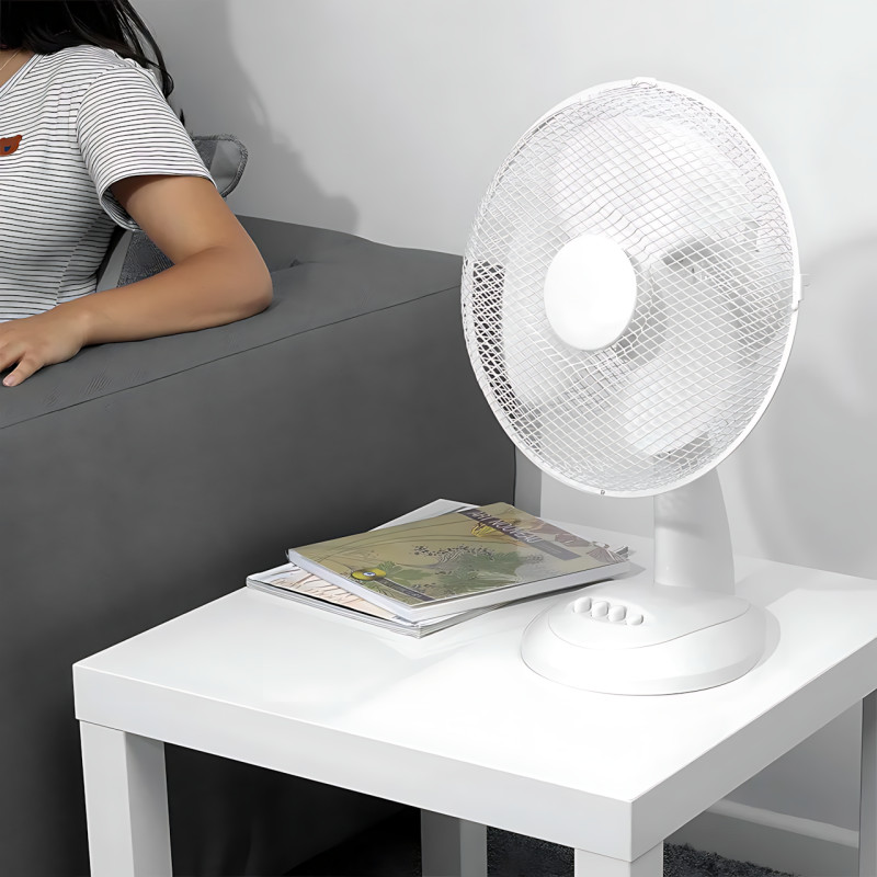 Вентилятор настільний Domotec MS-1626 16" (43 см), 40 Вт, 3 швидкості, поворот, нахил, робота від 220 в, білий фото - 9