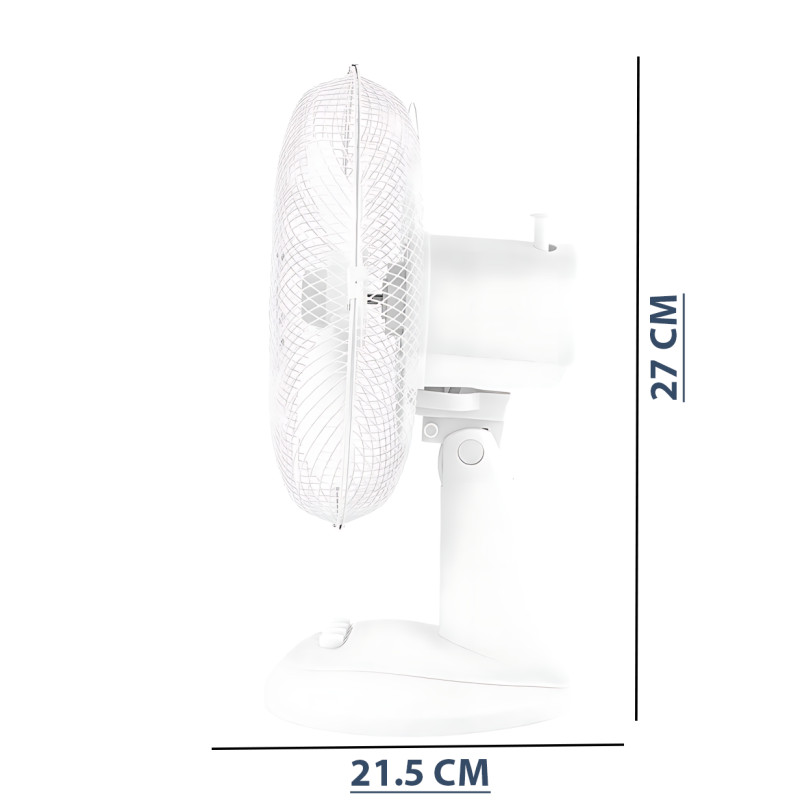 Вентилятор настільний Domotec MS-1626 16" (43 см), 40 Вт, 3 швидкості, поворот, нахил, робота від 220 в, білий фото - 10