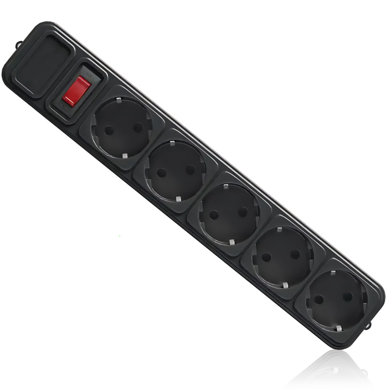 Сетевой фильтр-удлинитель SP5, 5 розеток (5 евро), 1.8 м, с заземлением, защита от помех и перегрузок, черный Белый фото - 6