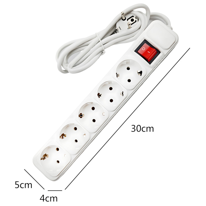 Сетевой фильтр-удлинитель SP5, 5 розеток (5 евро), 1.8 м, с заземлением, защита от помех и перегрузок, черный Белый фото - 8