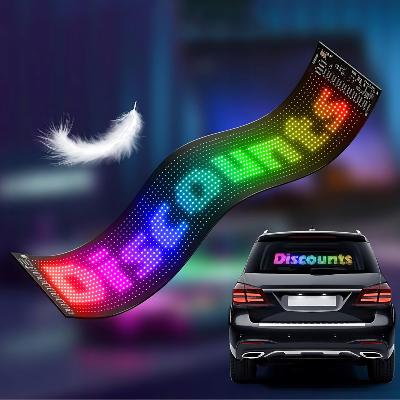 Гнучкий світлодіодний дисплей ART-0569, RGB, Bluetooth, IP65, керування пультом і телефоном, 133 ×19.2 см фото - 6