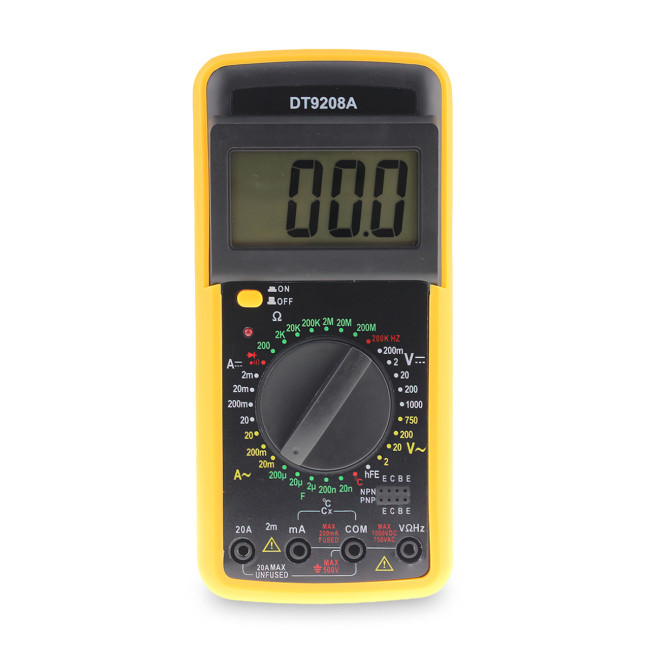 Мультиметр DT-9208A, цифровий тестер для сили струму, напруга, опір, частоти та ємності