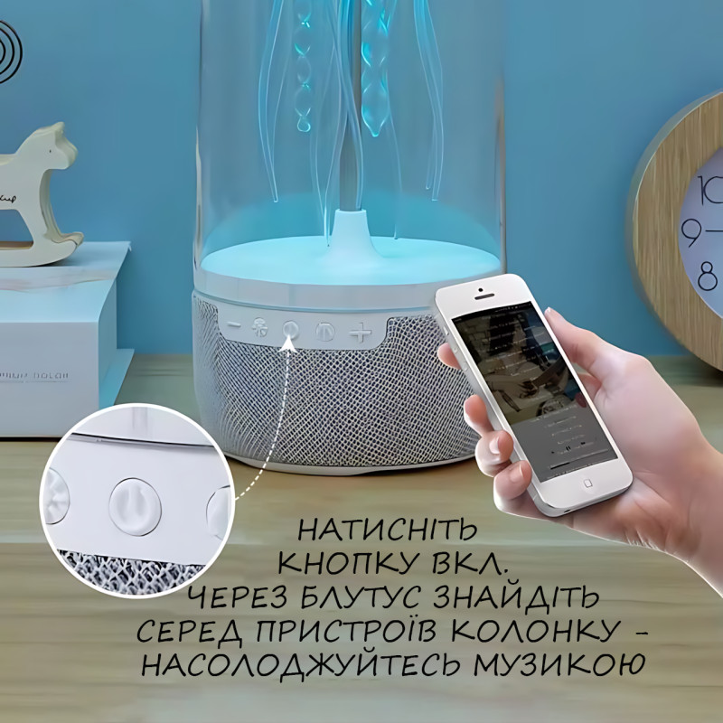 Портативна колонка "Медуза" з нічником, IPX67, Bluetooth 5.3, 500 мА·год, 3 Вт, Hands-free фото - 6