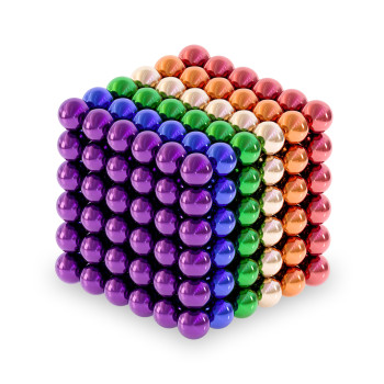 Магнитный кубик NEOCUBE, 216 шариков, диаметр 5 мм, 6 цветов, радуга