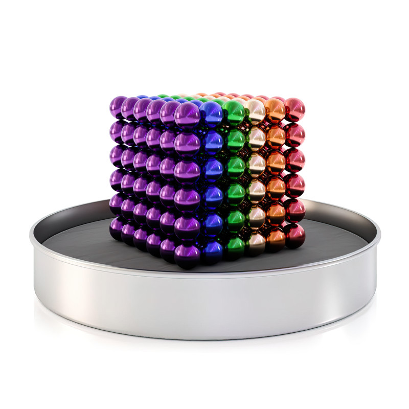 Магнитный кубик NEOCUBE, 216 шариков, диаметр 5 мм, 6 цветов, радуга фото - 2