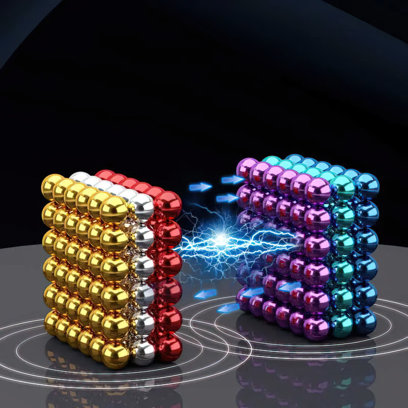 Магнитный кубик NEOCUBE, 216 шариков, диаметр 5 мм, 6 цветов, радуга фото - 7