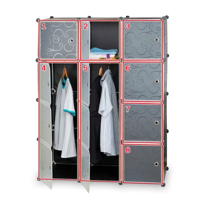 Пластиковый складной шкаф Storage Cube Cabinet MP312-62, 8 секций фото - 6