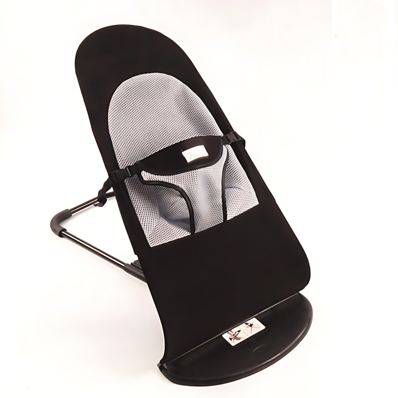 Детское кресло-шезлонг Baby Recliner Chair MA294, кресло-качалка с 3 уровнями наклона, от рождения до 2 лет, черный фото - 2