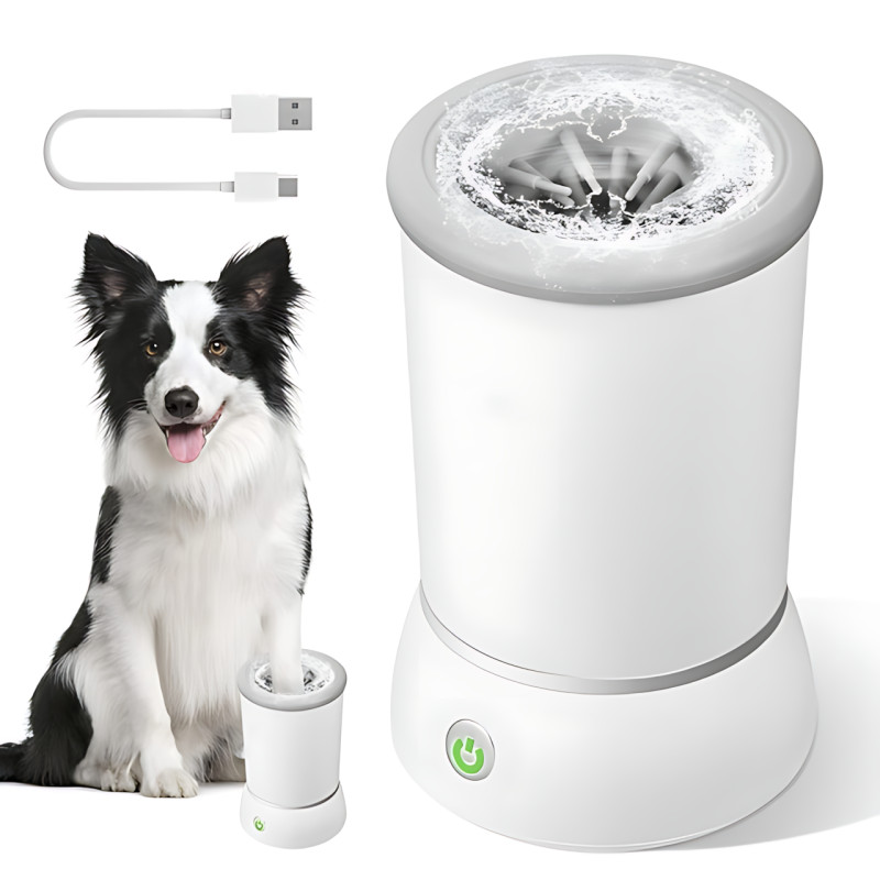 Автоматична лапомийка для собак і кішок PET FOOT WASH 827-6, 2000 мА·год, USB заряджання, щетинки із силікону фото - 3