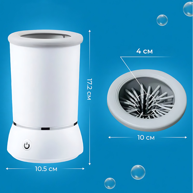 Автоматична лапомийка для собак і кішок PET FOOT WASH 827-6, 2000 мА·год, USB заряджання, щетинки із силікону фото - 10