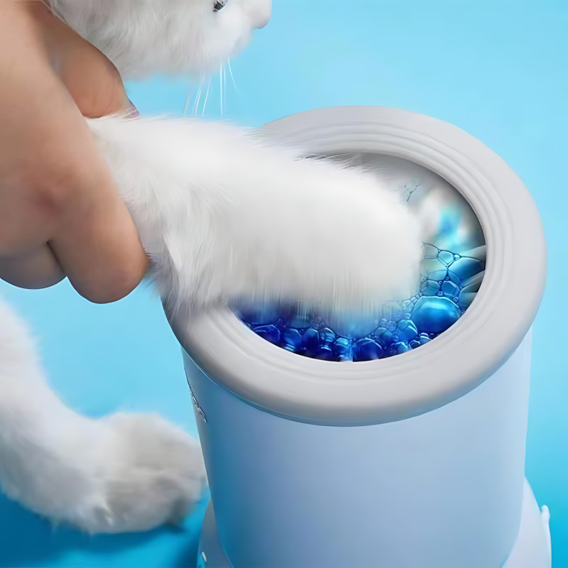 Автоматична лапомийка для собак і кішок PET FOOT WASH 827-6, 2000 мА·год, USB заряджання, щетинки із силікону фото - 7