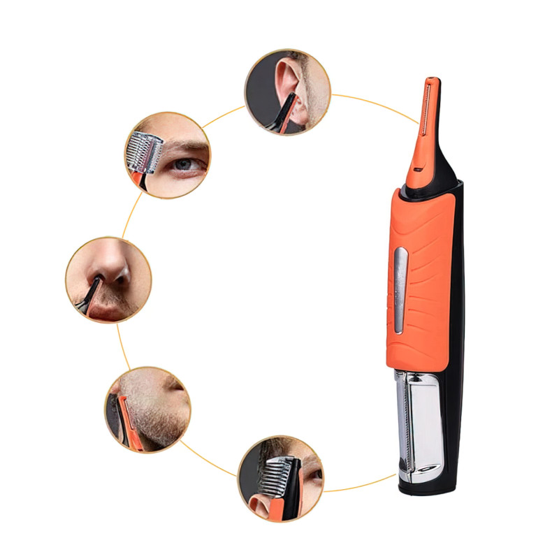 Триммер Micro Touch X-TRIM, 4 насадки, для носа, ушей, бороды, от батарейки ААА фото - 2