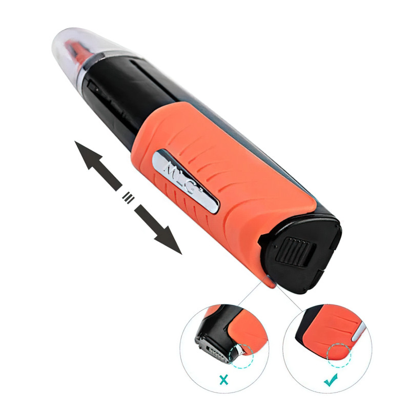 Триммер Micro Touch X-TRIM, 4 насадки, для носа, ушей, бороды, от батарейки ААА фото - 3