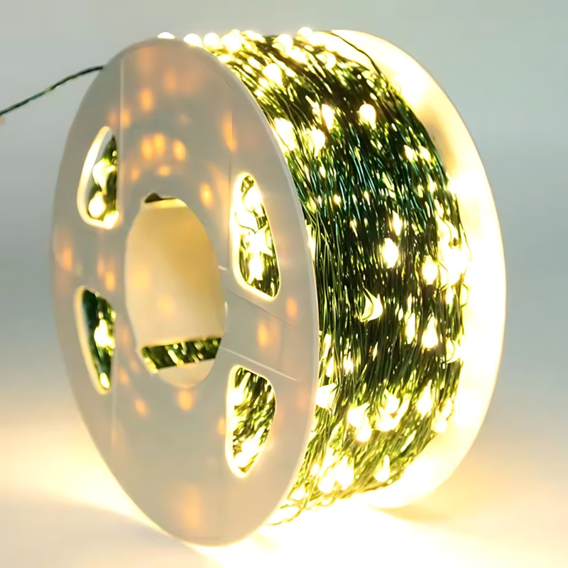 Гірлянда Роса ЗЕЛЕНА USB 10 м, 100 LED, на гнучкому зеленому дроті, 8 режимів, IP20, декоративна мікрогірлянда AND 5335 фото - 3