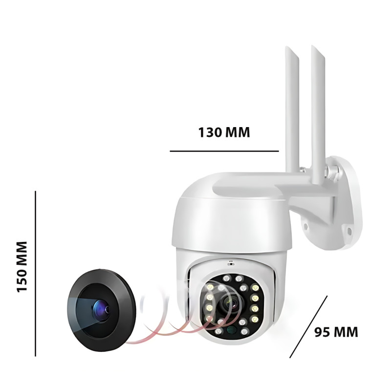 Поворотная Wi-Fi камера видеонаблюдения 5MP HX-A1536C Ziicam (3.6 мм), IP66, с ИК-подсветкой, микрофоном фото - 9