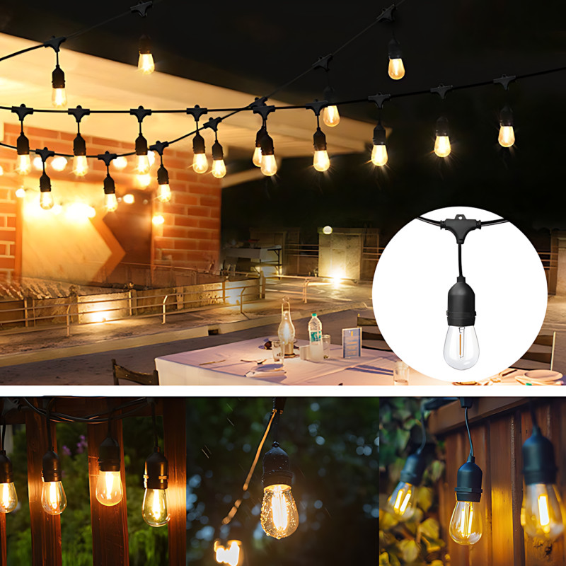 Светодиодная уличная гирлянда в стиле ретро лампочек SFK-13, 5 м, 10 LED, с солнечной панелью фото - 9