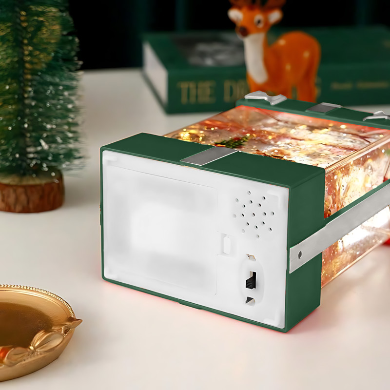 Декоративний ліхтар-сніговик з ефектом снігопаду, підсвіткою й музикою, музична фігурка сніговик 803, 360°, батарейки + USB фото - 14