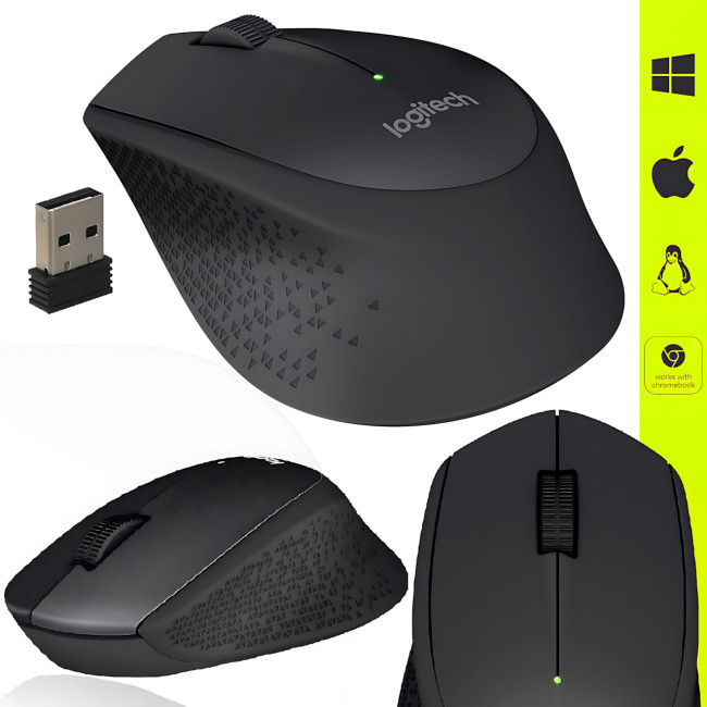Бездротова миша Logitech M275, 1000 DPI, 2.4 ГГц, 10 м радіус дії, чорний