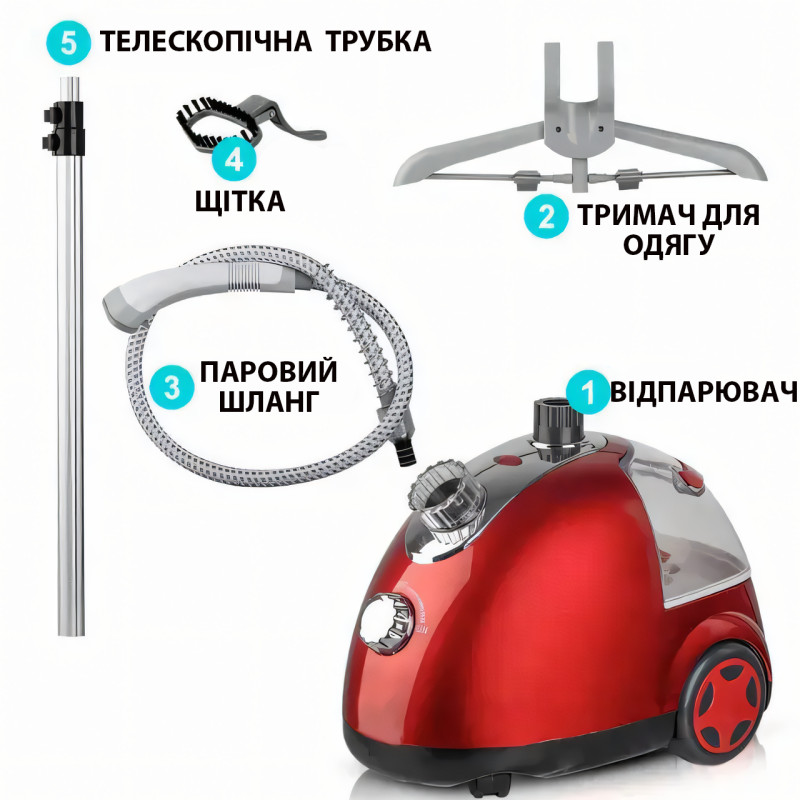 Вертикальний потужний відпарювач для одягу 3600 Вт, BITEK BT-3037 з вішалкою для одягу, бак 1.5 л фото - 5
