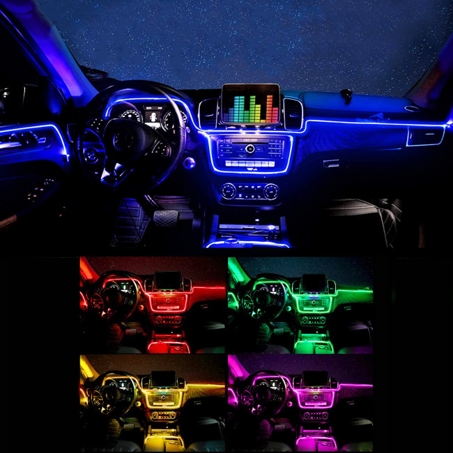 Світлодіодна стрічка для авто неонове свічення з відсіком на вибір (Mix colour)