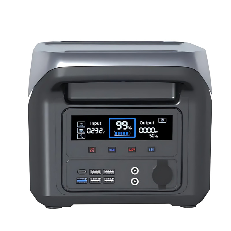 Портативная зарядная станция Sine Power 1000W 25.6V 30A с чистой синусоидой, фонариком и беспроводной зарядкой фото - 3