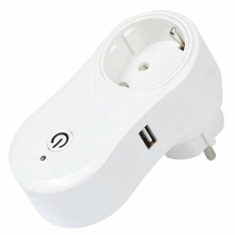 Розумна розетка з Wi-Fi + USB, інтелектуальна смарт-розетка TUYA з керуванням смартфоном, біла фото - 5