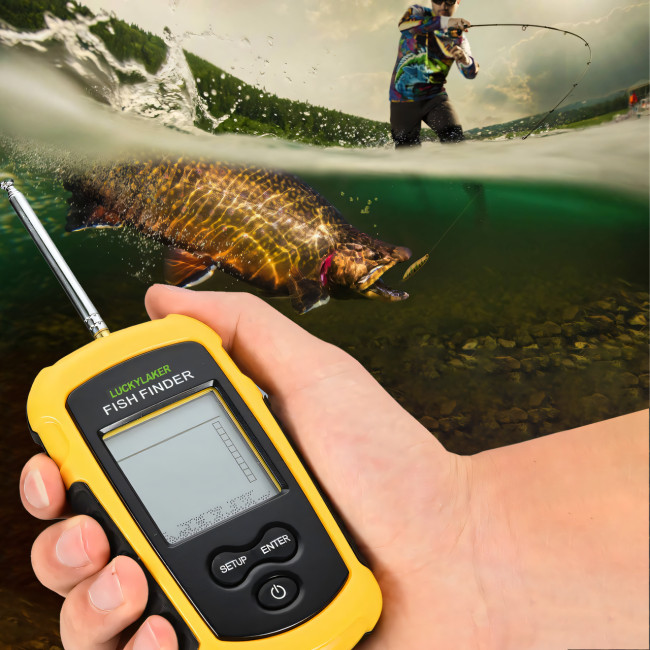Портативний ехолот Fish Finder для літньої та зимової риболовлі, виявлення 0,6-73 м, 90°, водонепроникний