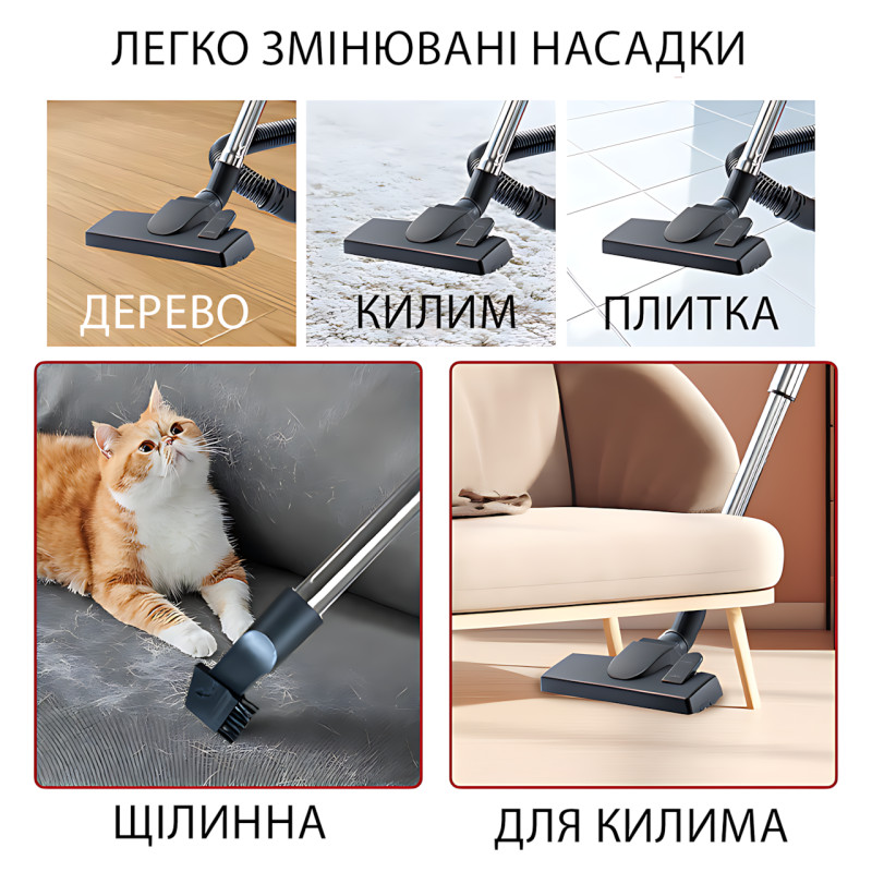Аккумуляторный пылесос Crownberg CB-673 3в1, 2500 Вт, вертикальный + ручной, 3 насадки в комплекте фото - 7