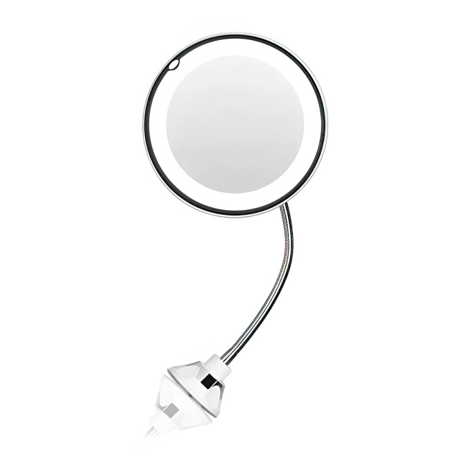 Дзеркало на присоску Ultra Flexible Mirror з підсвіткою, гнучка ніжка, зі збільшенням 5х, діаметр 12.8 см