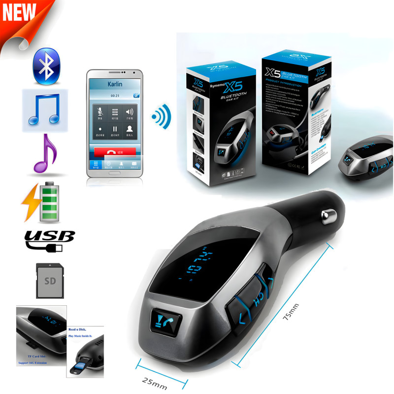 ФМ модулятор в машину FM MOD. X5 BT Bluetooth трансмиттер для авто фото - 7