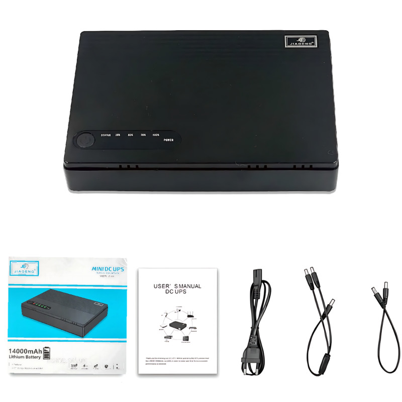 Портативный UPS Jiageng, бесперебойник для роутера 14000 mAh, power bank для видеонаблюдения 9V/12V для DC фото - 4