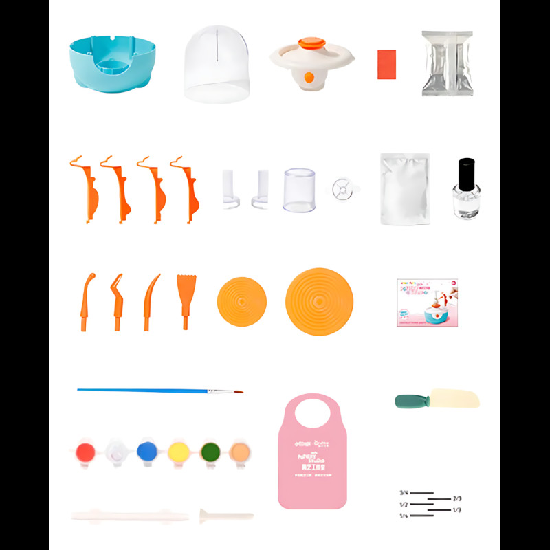 Набор для гончарного творчества TNWX-4710C: электрический гончарный круг с регулировкой скорости, лепка и рисование, комплект фото - 9