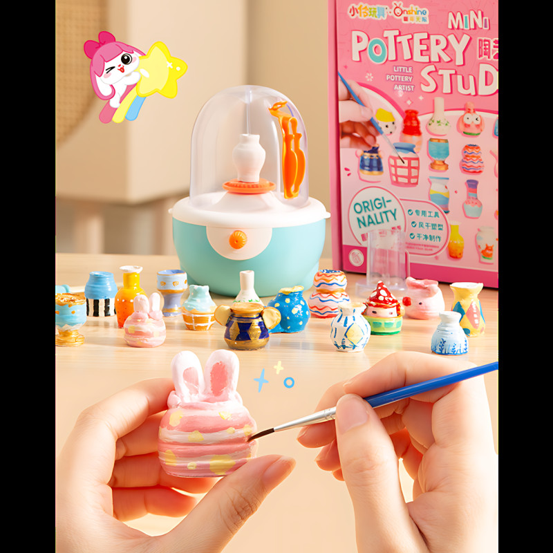 Набор для гончарного творчества TNWX-4710C: электрический гончарный круг с регулировкой скорости, лепка и рисование, комплект фото - 6