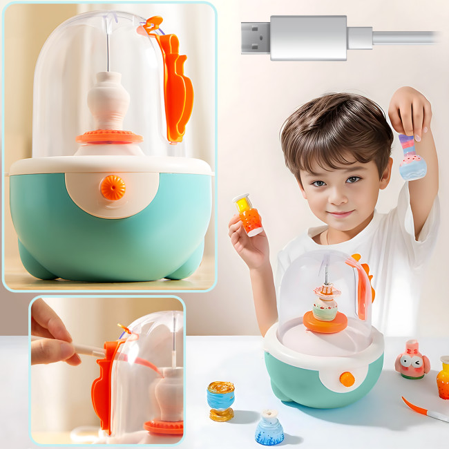 Набор для гончарного творчества TNWX-4710C: электрический гончарный круг с регулировкой скорости, лепка и рисование, комплект