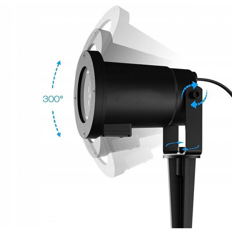Новогодний проектор Star shower Outdoor Motion Рисунки металлический корпус фото - 0