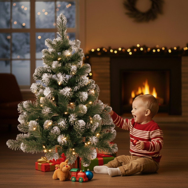 Ялинка штучна &laquo;Королева&raquo; з вогнестійкої екопленки ПВХ з білим кінчиком, Україна &mdash; висоти від 0.35 до 4.0 м 1