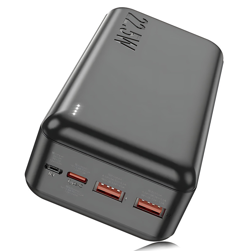 Внешний аккумулятор BOROFONE BJ38B 30000mAh – 22.5W QC + 20W PD, 3 выхода, LED-индикатор фото - 5