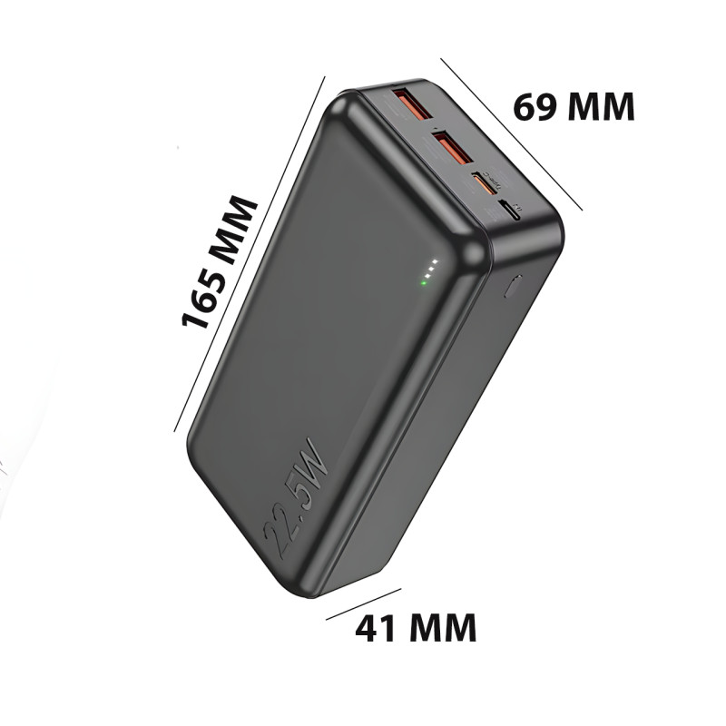 Внешний аккумулятор BOROFONE BJ38B 30000mAh – 22.5W QC + 20W PD, 3 выхода, LED-индикатор фото - 8