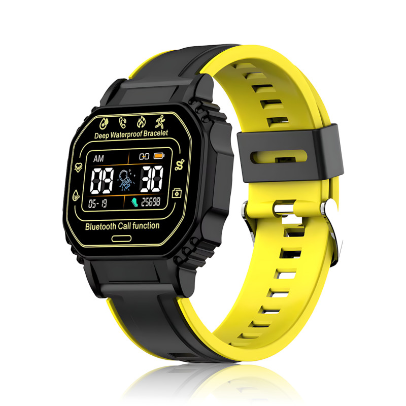 Смарт-часы Smart Watch B3-2 с пульсометром, шагомером и уведомлениями, экран 1.33&Prime; 320&times;240, Bluetooth 4.2, IP67, Android / iOS Черно-желтый фото - 5