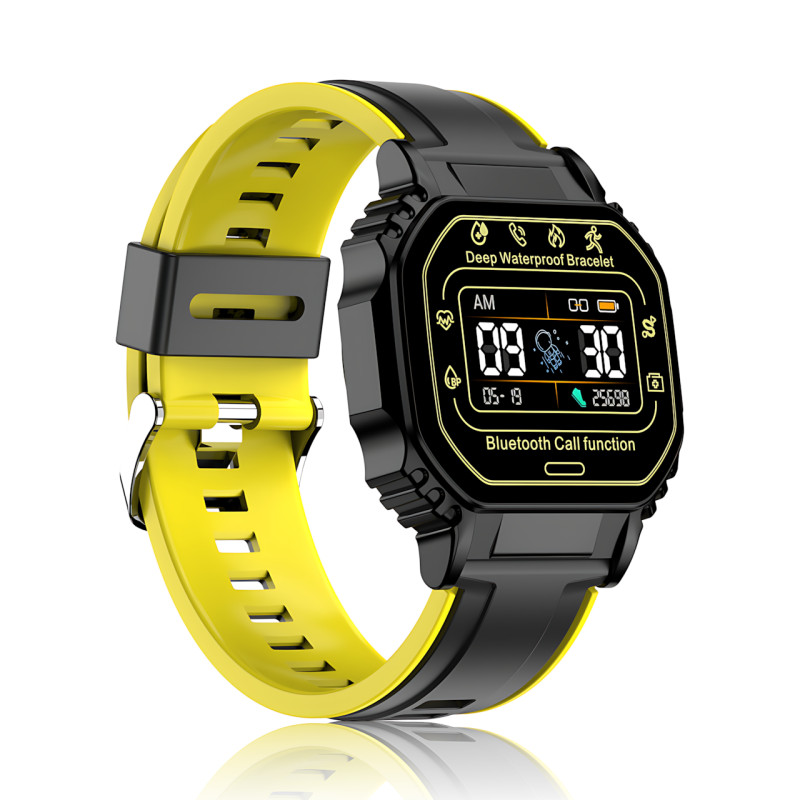 Смарт-часы Smart Watch B3-2 с пульсометром, шагомером и уведомлениями, экран 1.33&Prime; 320&times;240, Bluetooth 4.2, IP67, Android / iOS Черно-желтый фото - 3