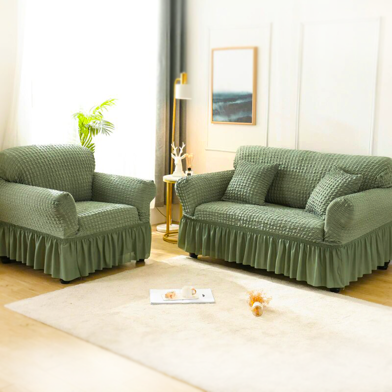 Натяжной чехол на диван и два кресла  Hommy Turkey, универсальный размер, разные цвета бордовый фото - 0
