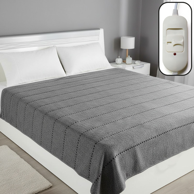Електропростирадло півтораспальне YASAM, 2 режими, до 47 &deg;C, байка, 120х160 см, сірий фото - 2