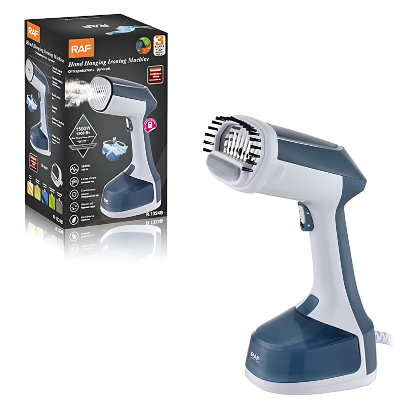 Вертикальный ручной паровой отпариватель-утюг RAF R.1324B 1500 Вт с керамической подошвой, 220В фото - 7