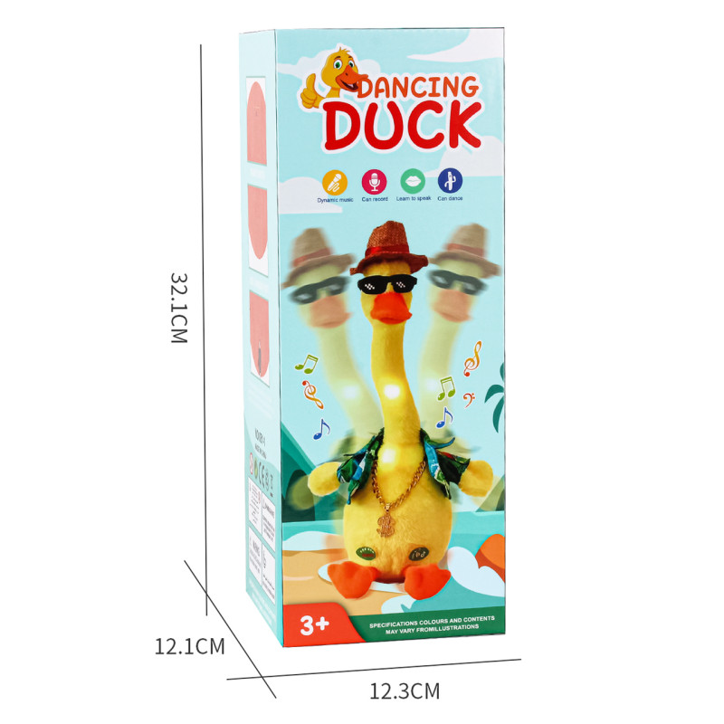Интерактивная игрушка - танцующая утка в шляпке, поёт и светится  Dancing duck фото - 2