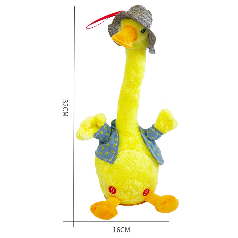 Интерактивная игрушка - танцующая утка в шляпке, поёт и светится  Dancing duck фото - 6