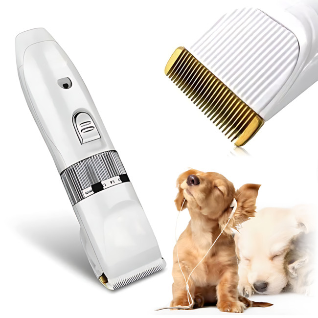 Машинка для стрижки животных Gemei GM-634 Pet, керамические ножи, 15 Вт, аккумуляторная, 4 насадки, регулировка длинны, бесшумная
