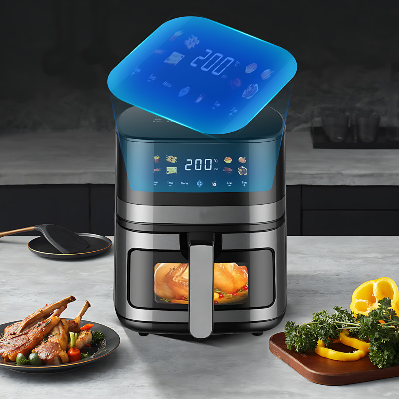 Аерогриль Zip line top XXXL MS-4804DW, 3800 Вт, 8 л, потужний аерофритюр з LED-дисплеєм, сенсорне керування фото - 9